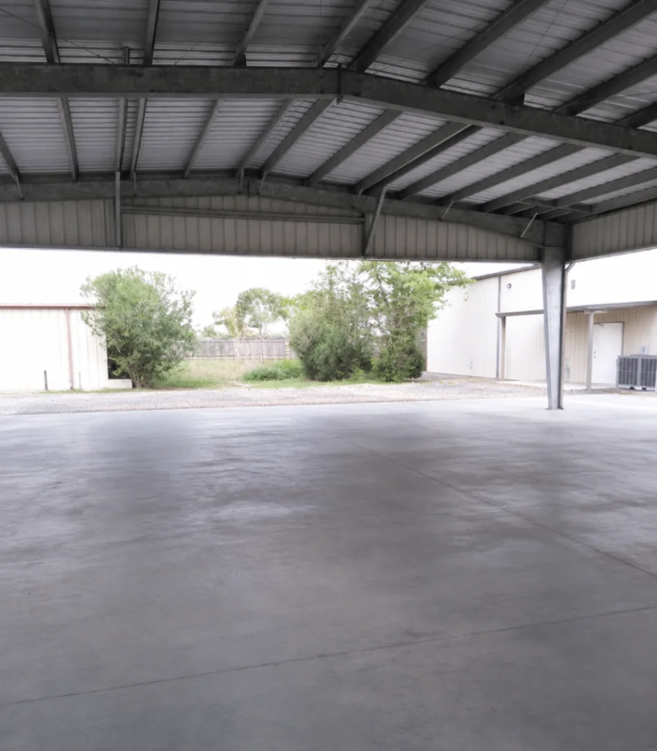 Outdoor pavilion area at Pearland Event Center beneath an open sky